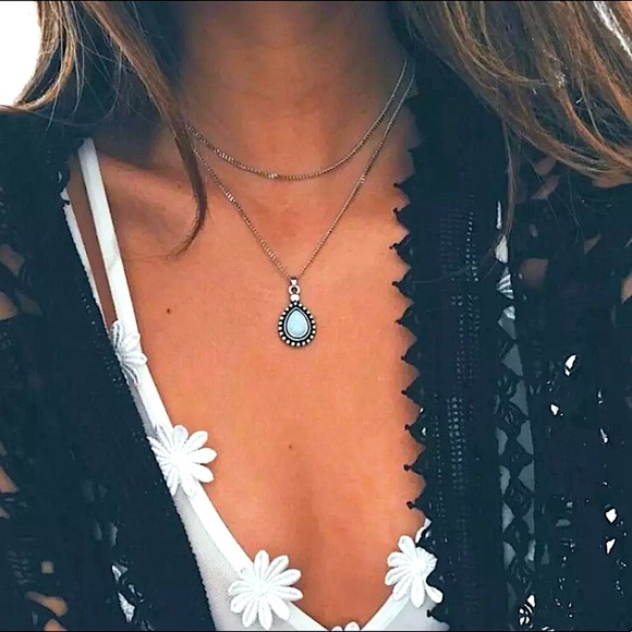 🔴𝟭𝟬/$𝟮𝟱🔴NEW 2 Layered Opal Simple Necklace - Picture 6 of 12